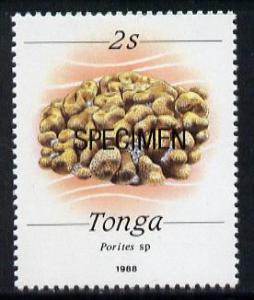 Tonga 1988 Marine Life (Coral) 2s value opt\'d SPECIMEN, ...