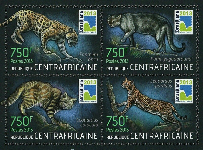 Wildcats Stamp Puma Concolor Leopardus Colocolo S/S MNH #4256-4259 