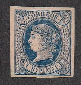 Scott #21. Queen Isabella II, 1r. ver. buff