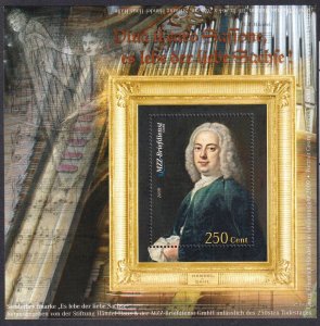 Germany Private Post 2009 MZZ Music Portrait Handel Musical Instrument MNH