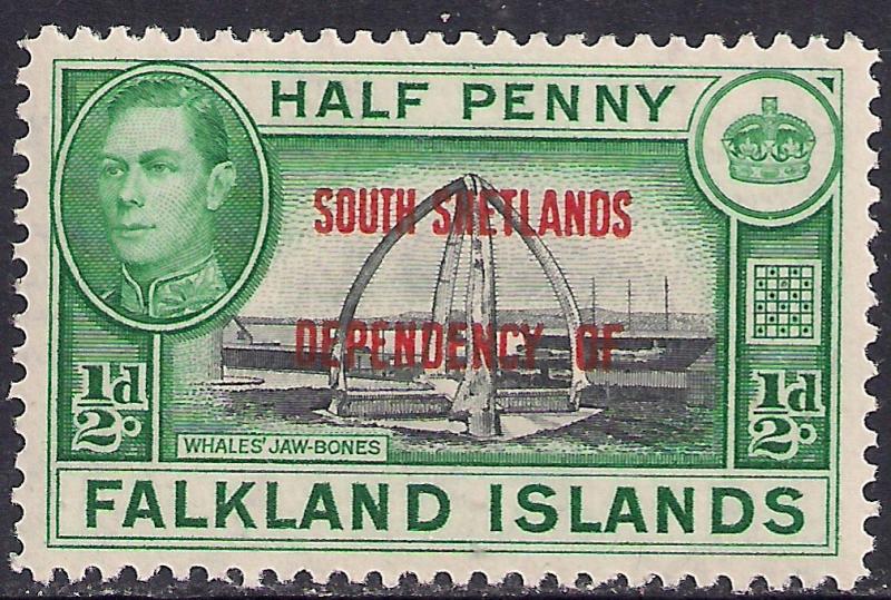 Falkland Islands 1944 1/2d Dependencies South Shetlands SG D1 MM ( G1088 )