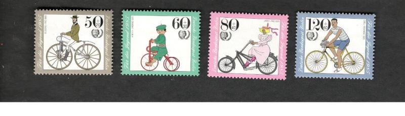 1985 Berlin Germany SC #9NB223-26 BICYCLES MNH stamps