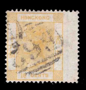 MOMEN: HONG KONG SG #22 1877 CROWN CC USED £65 LOT #66666