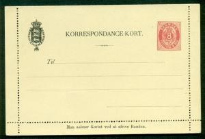 DENMARK 8ore, Letter card (8) unused, VF