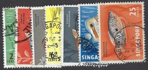 Singapore 53-59 used, cv  2.75 BIN $1.25