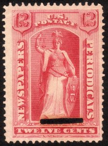 1875, US 12c, Newspaper stamp, MNG Facsimile, Sc PR16