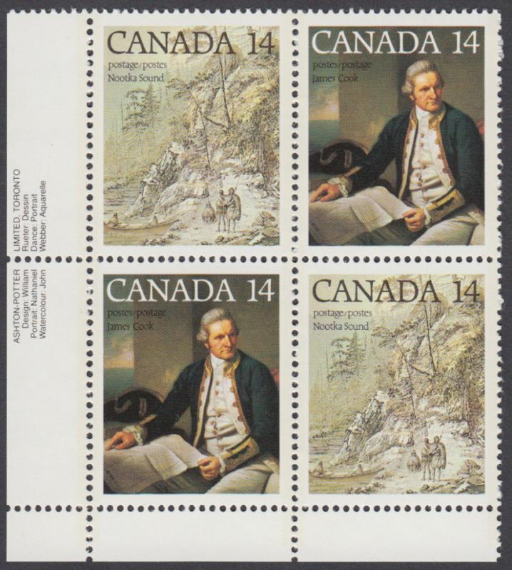 Canada - #764a Captain Cook Plate Block - MNH