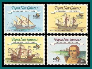 Papua New Guinea 1992 Columbian Stamp Expo, MNH 782-785,SG662-SG665