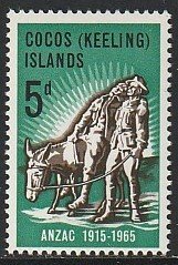 1965 Cocos Islands - Sc 7 - MNH VF - 1 single - ANZAC