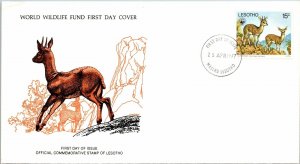 1977 Lesotho - World Wildlife Fund FDC - Klipspringer on Cachet - F11282