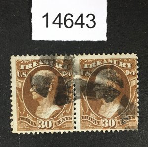 MOMEN: US STAMPS # O81 PAIR USED LOT #14643