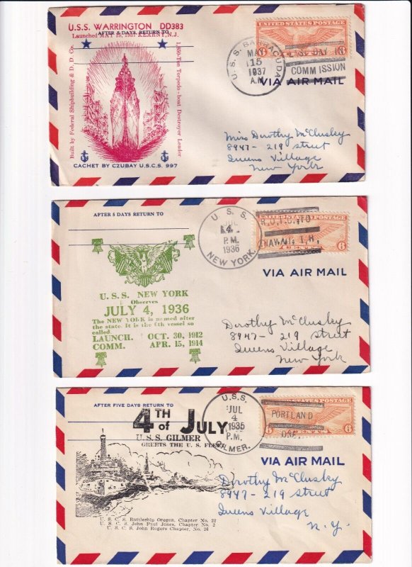 10 Naval Covers from the 1930's (S33068)