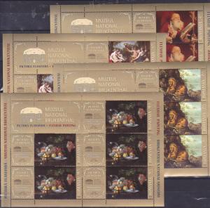 ROMANIA 2016 STAMPS Flamand Paintings art Sibiu Museum SHEETS MNH lion