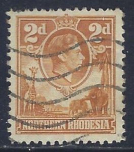 Northern Rhodesia, Scott #31; 2p King George VI, Used