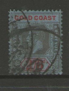 Gold Coast 1924 KGV 2/6 Sc 77a die 2 FU