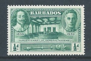 Barbados #202 NH 1/2p Tercentenary of General Assembly