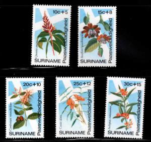 Suriname Scott B203-207 MNH** Flower Semi-Postal