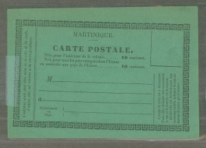 Martinique  1900 Formular postal card - green