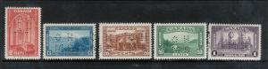 Canada #O241 - #O245 Very Fine Mint Lightly Hinged Set