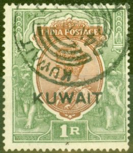 Kuwait 1923 1R Brown & Green SG12 Fine Used 