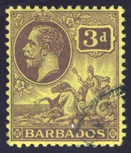Barbados 1912 KGV 3d purple/yellow very fine used. SG 175. Sc 121.