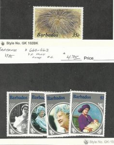 Barbados, Postage Stamp, #648, 660-663 Mint Hinged, 1985