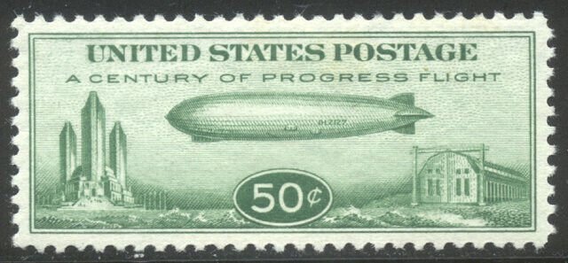 U.S. #C18 Mint SUPERB NH GEM w/ Cert - 1933 50c Zeppelin