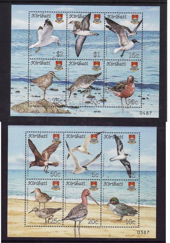 Kiribati-Sc#937a,938a-two Unused NH sheets-Birds-2008-
