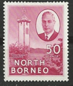 North Borneo # 259  George VI  50c Redrawn  (1) Unused VLH