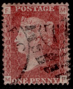 GB QV SG44, 1d lake-red PLATE 198, FINE USED. MF