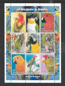 BIRDS - NIGER - PARROTS  (NOT SCOTT LISTED) MNH