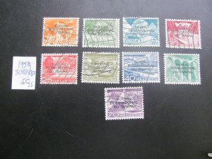SWITZERLAND 1950 USED SC 3O83/93 BOARD OF TRAVEL PARTIAL SET  VF/XF $50  (185)