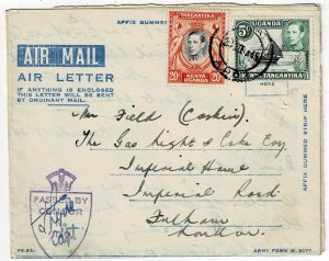 K.U.T. 1945 EA APO 2 cancel on air letter to England, censored