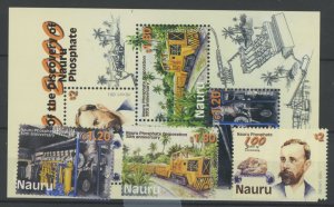 Nauru #477-479a Mint (NH) Souvenir Sheet