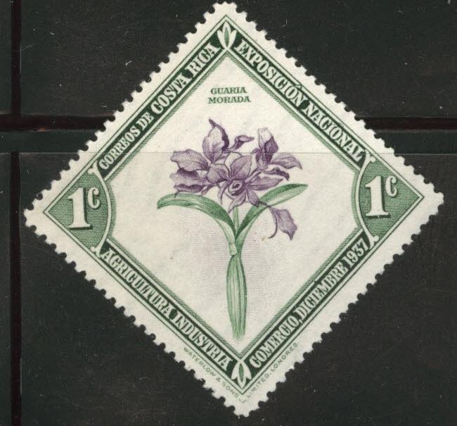 Costa Rica Scott 184 MH* 1937 Orchid stamp