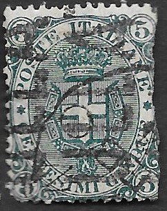 Italy Scott #67 5c Savoy Coat of Arms (1891) Used