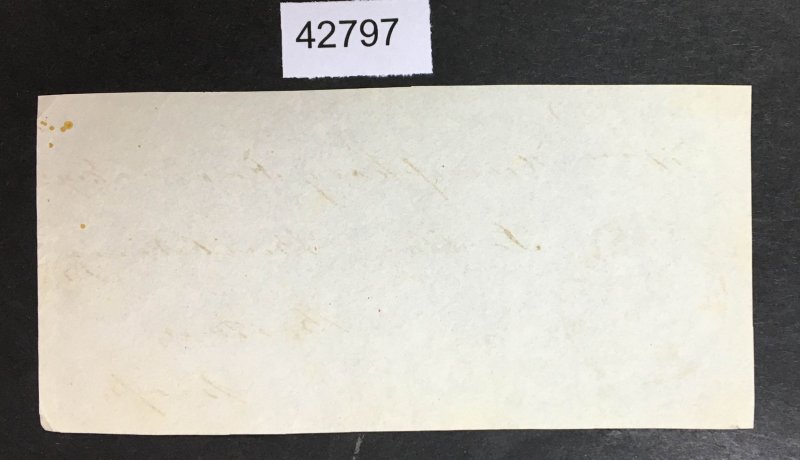 US STAMPS # 1 STAMPLESS COVER FRONT $ LOT #42797