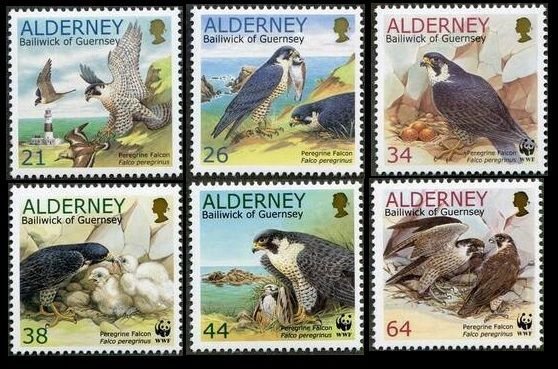 2000 Alderney 145-150 Birds of prey 7,00 €