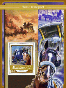 MALDIVES 2017 SHEET TRANSPORT HORSES mld17109b