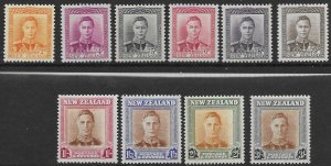 New Zealand 258-68  1947 set 10  FVF Mint nh