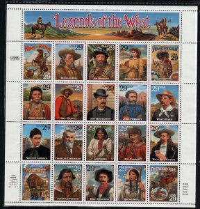 United States  2870 MNH recalled Legends of the west sheet cat $125.00