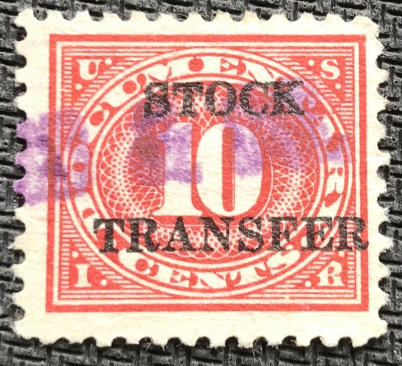 US #RD5 Used Single Stock Transfer Documentary SCV $.25 L35