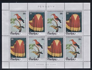 Penrhyn # 93-96, Birds - Feather Cloaks, Mini Sheets, NH, 1/2 Cat.