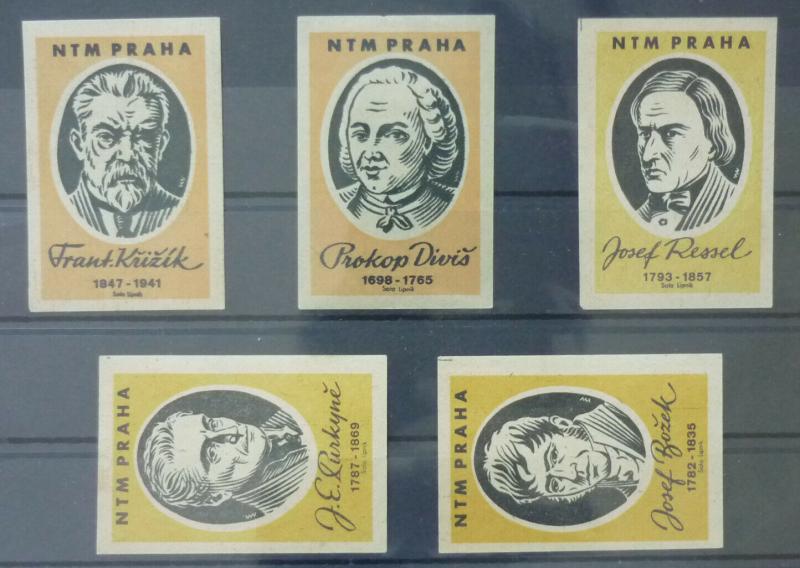 Match Box Labels ! industry science scientist famous people czechoslovakia GN27