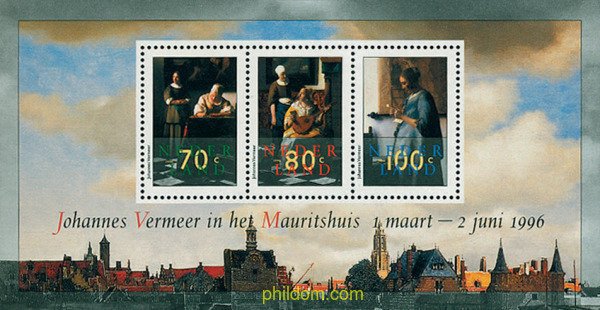100962 MNH HOLANDA 1996 RETROSPECTIVA DEL PINTOR JOHANNES VERMEER