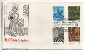 1976 William Caxton unaddressed FDC De Montfort SP PMK WS36846