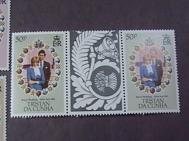 TRISTAN da CUNHA # 294-296-MINT/NH-COMPLETE SET OF CROSS GUTTER PAIRS--1981(#1)