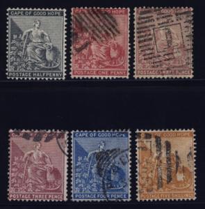 Cape of Good Hope 23 to 28 used complete set (23 is mh)