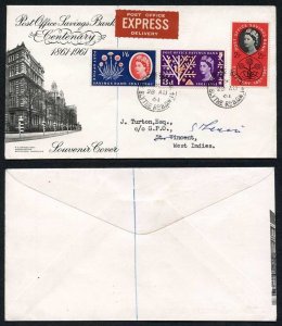 28th August 1961 POSB FDC Blythe Road West Kensington CDS postmark