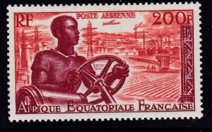 France Colony Equatorial Africa 1955 200fr. Mechanization  VF/NH(**)